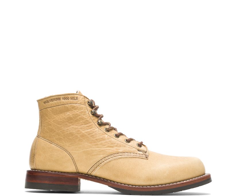 Bottes Wolverine Olive Tanned - 1000 Mile Plain-Toe Classic Homme - Beige (NWZ274368)